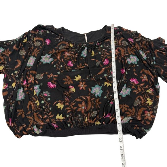 Free People Wildflower Honey‎ Floral Mesh Overlay Blouse Size L - Picture 8 of 8